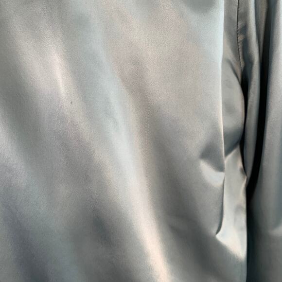 MAISON MARGIELA Size S Blue Grey Contrast Trim Satin Bomber Jacket - Picture 4 of 13